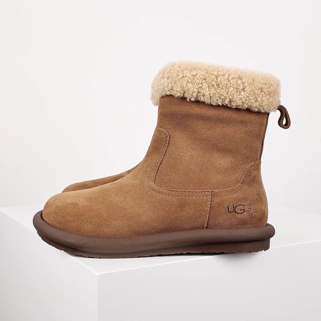 UGG Curly Shearling Snow Boots – Mahogany | Luxe Warm-Lined Women's Winter Boots