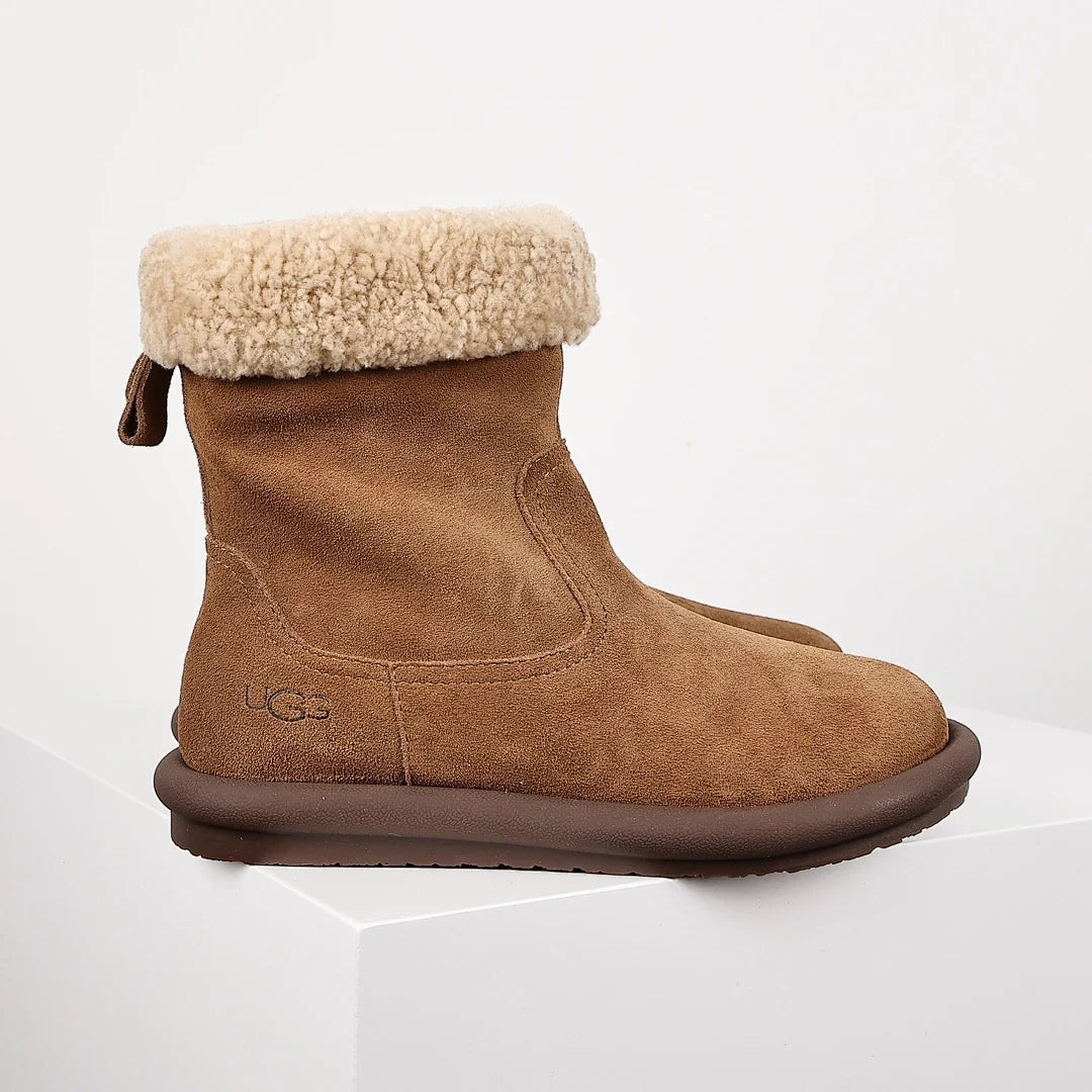 UGG Curly Shearling Snow Boots – Mahogany | Luxe Warm-Lined Women's Winter Boots