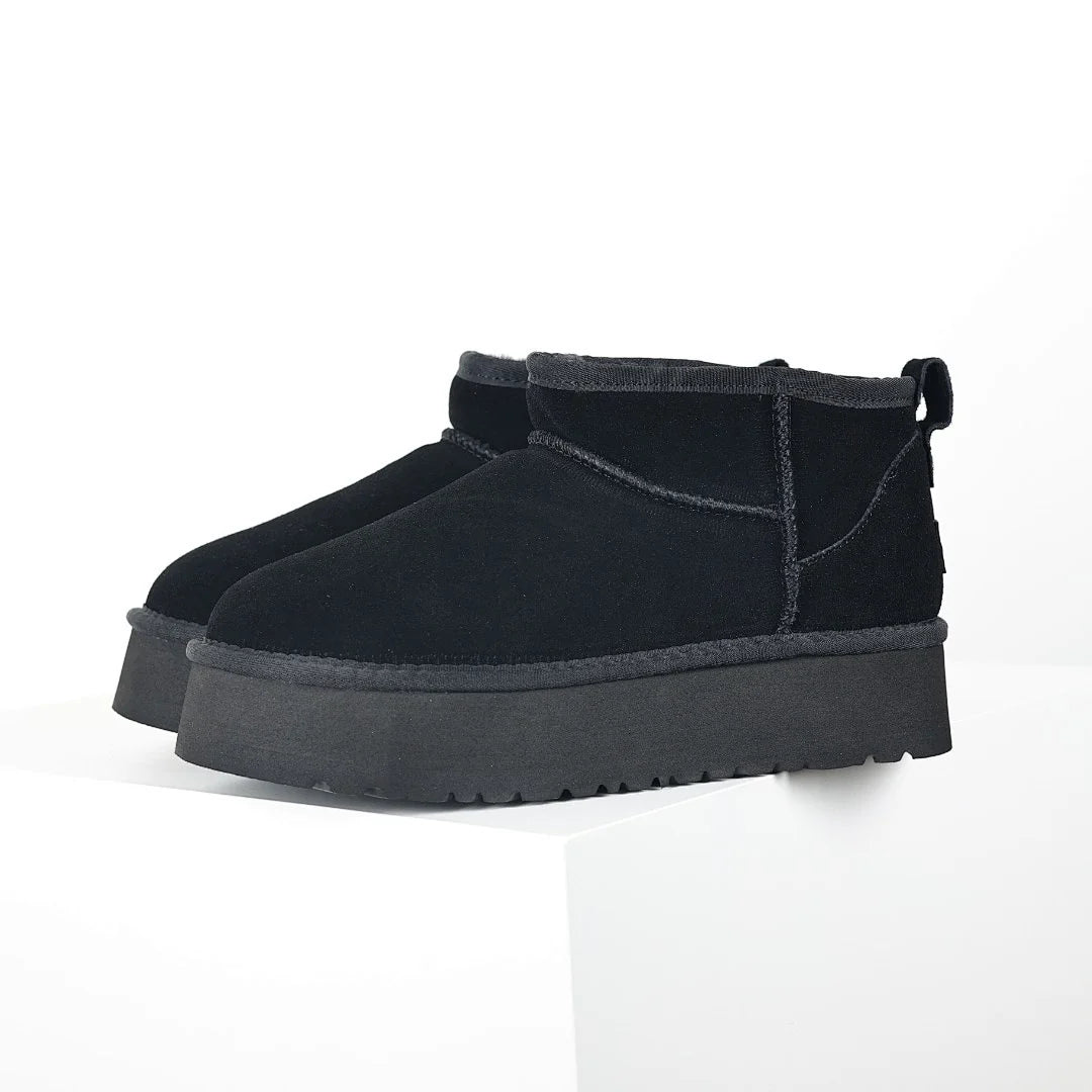 UGG Classic Ultra Mini Platform Boot – Black | All-Black Shearling-Lined Women's Platform Ankle Boot