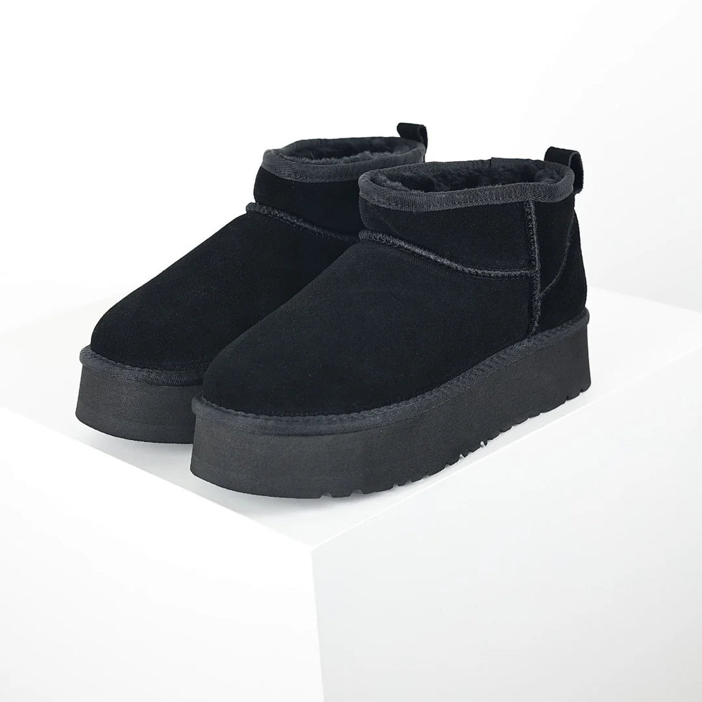 UGG Platform Short Snow Boots – Black | Warm-Lined Women's Winter Boots