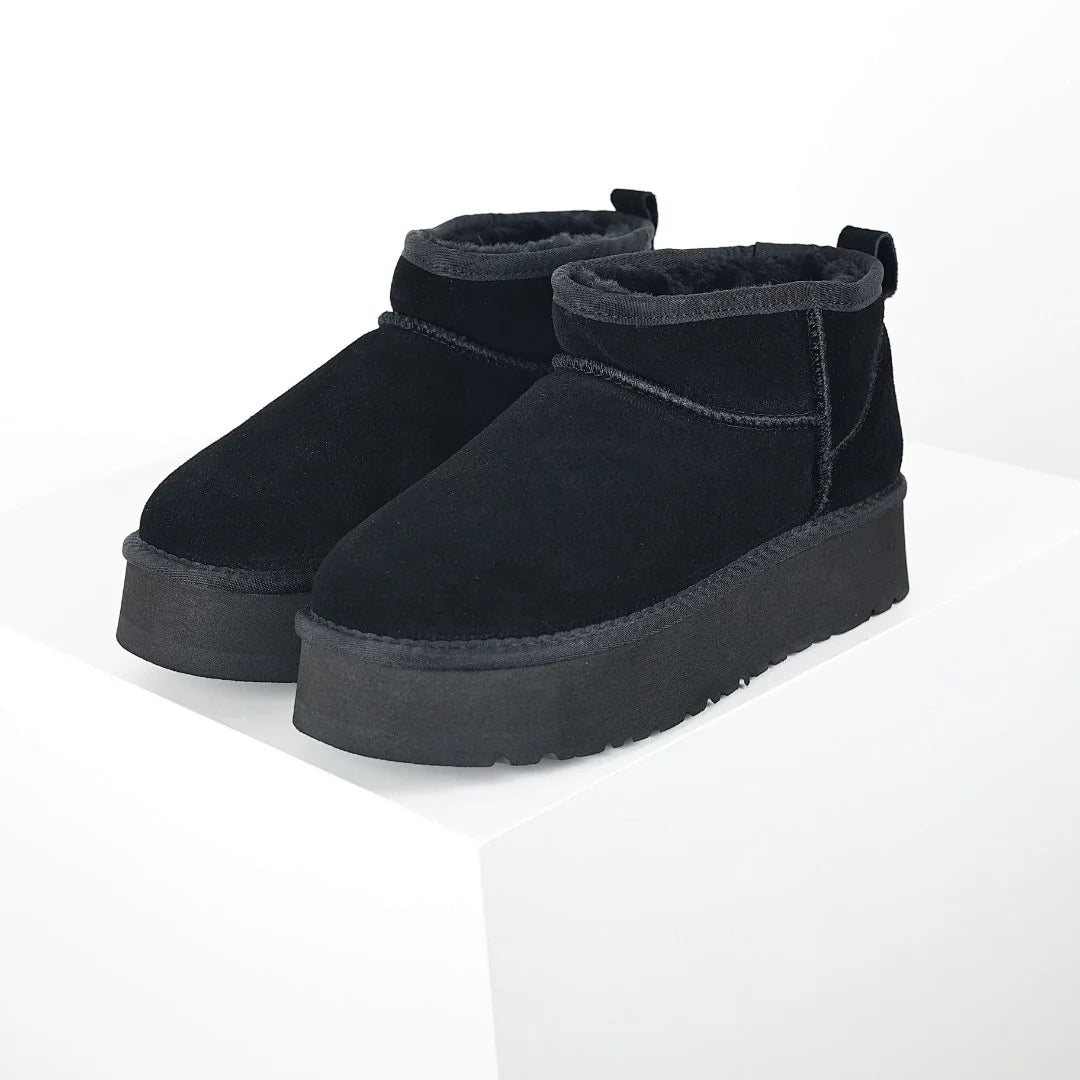 UGG Platform Short Snow Boots – Black | Warm-Lined Women's Winter Boots