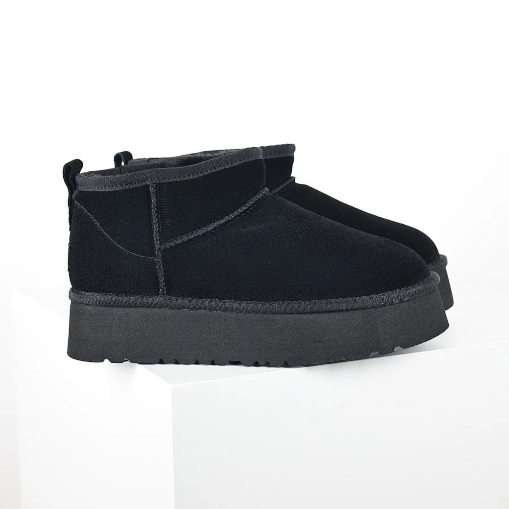 UGG Classic Ultra Mini Platform Boot – Black | All-Black Shearling-Lined Women's Platform Ankle Boot
