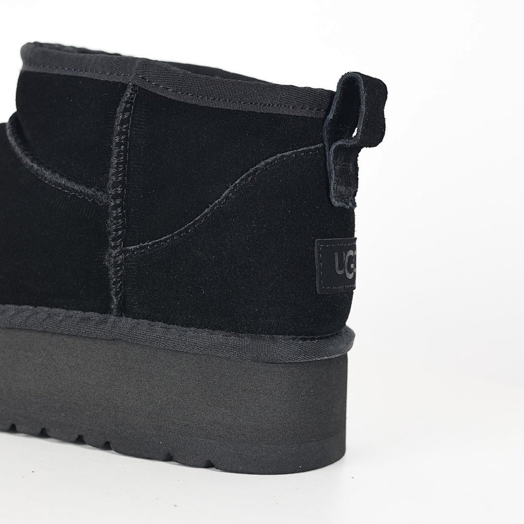 UGG Platform Short Snow Boots – Black | Warm-Lined Women's Winter Boots