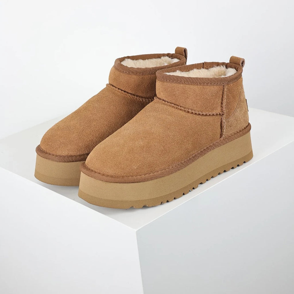 UGG Platform Short Snow Boots – Warm-Lined Women's Winter Boots | Chunky Platform Sole
