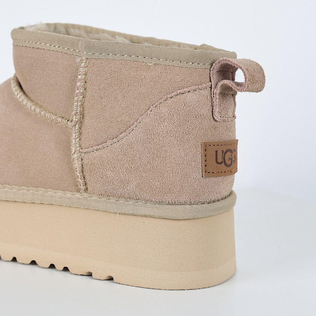 UGG Platform Short Snow Boots – Beige | Warm-Lined Women's Winter Boots