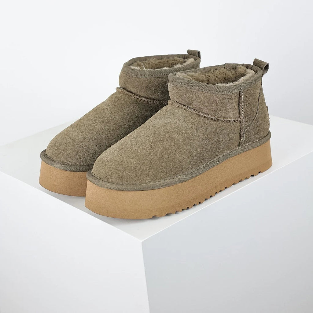UGG Classic Ultra Mini Platform Boot – Olive Suede | Warm-Lined Women's Winter Boot