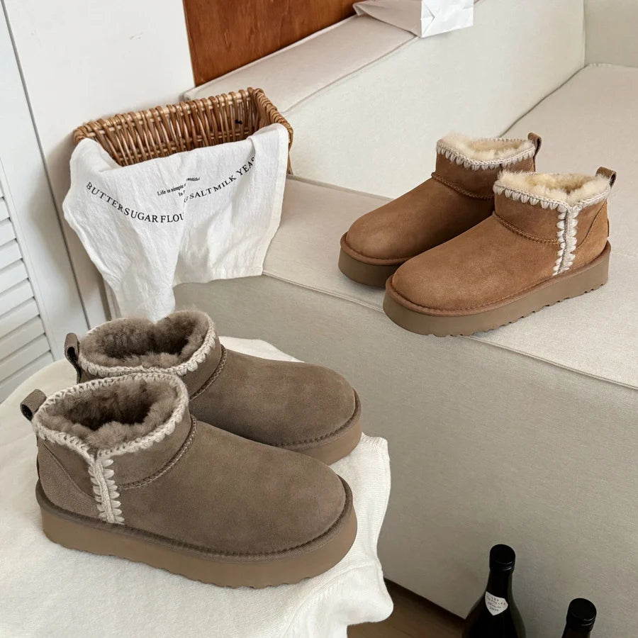 UGG Women's Platform Mini Boot with Crochet Trim