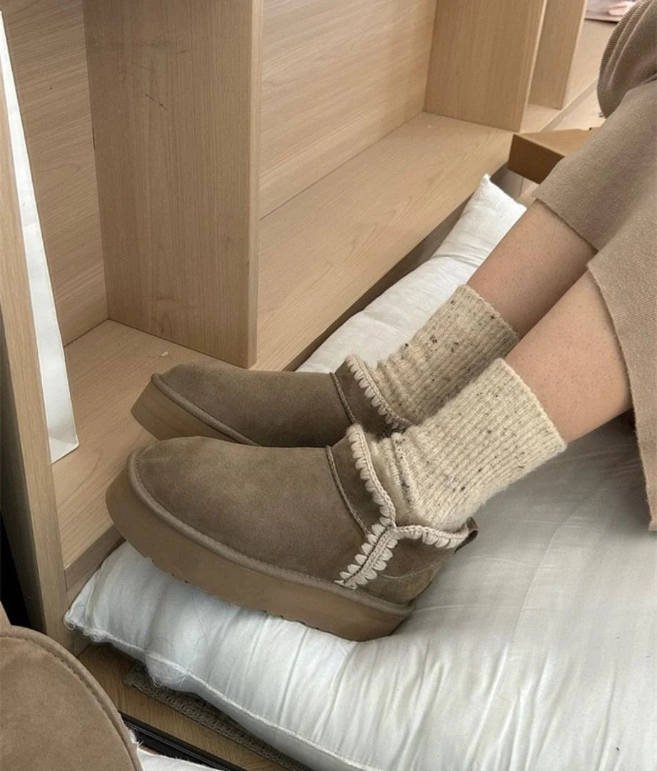 UGG Women's Platform Mini Boot with Crochet Trim