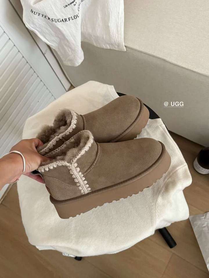UGG Women's Platform Mini Boot with Crochet Trim
