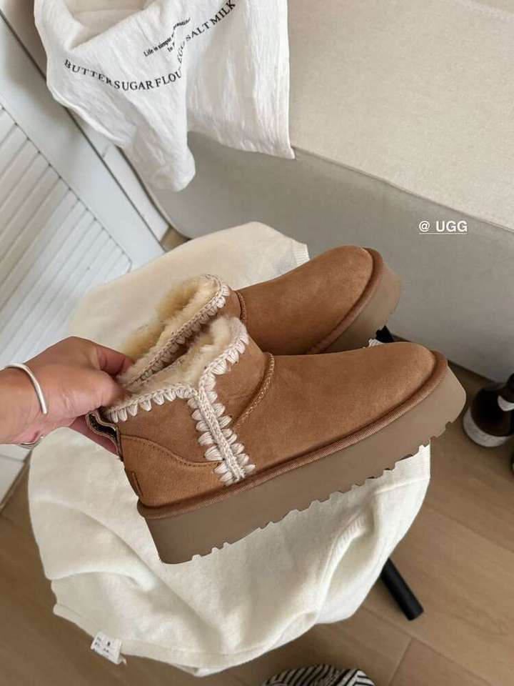 UGG Women's Platform Mini Boot with Crochet Trim