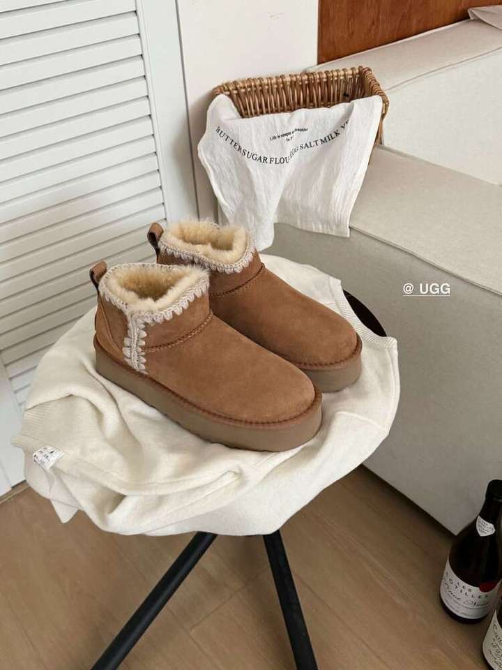 UGG Women's Platform Mini Boot with Crochet Trim