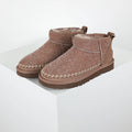 UGG Classic Ultra Mini Crafted Boot – Taupe | Shearling-Texture Women's Ankle Boot with Whipstitch