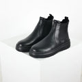 UGG Chelsea Boot – Black Leather | Warm-Lined Women's Ankle Boot with Chunky Sole