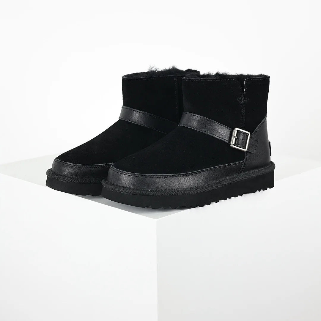 UGG Classic Mini Buckle Boot – Black | Shearling-Lined Women's Ankle Boot