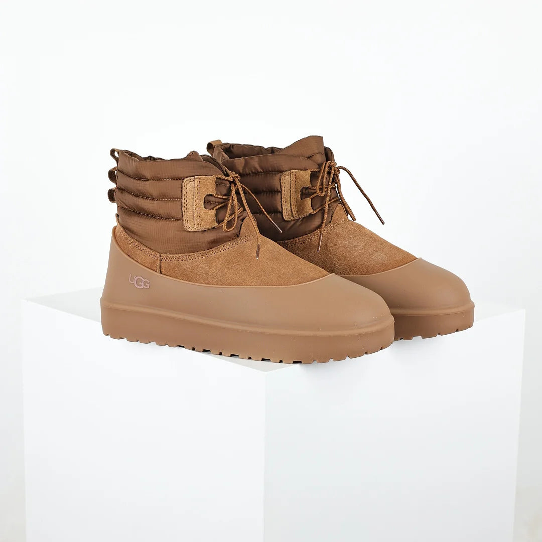 UGG Mini Lace-Up Weather Boot – Chestnut | Warm-Lined Unisex Winter Boot