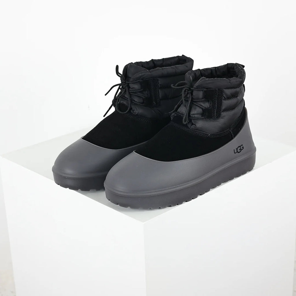 UGG Mini Lace-Up Weather Boot – Black | Warm-Lined Unisex Winter Boot with Shell Toe