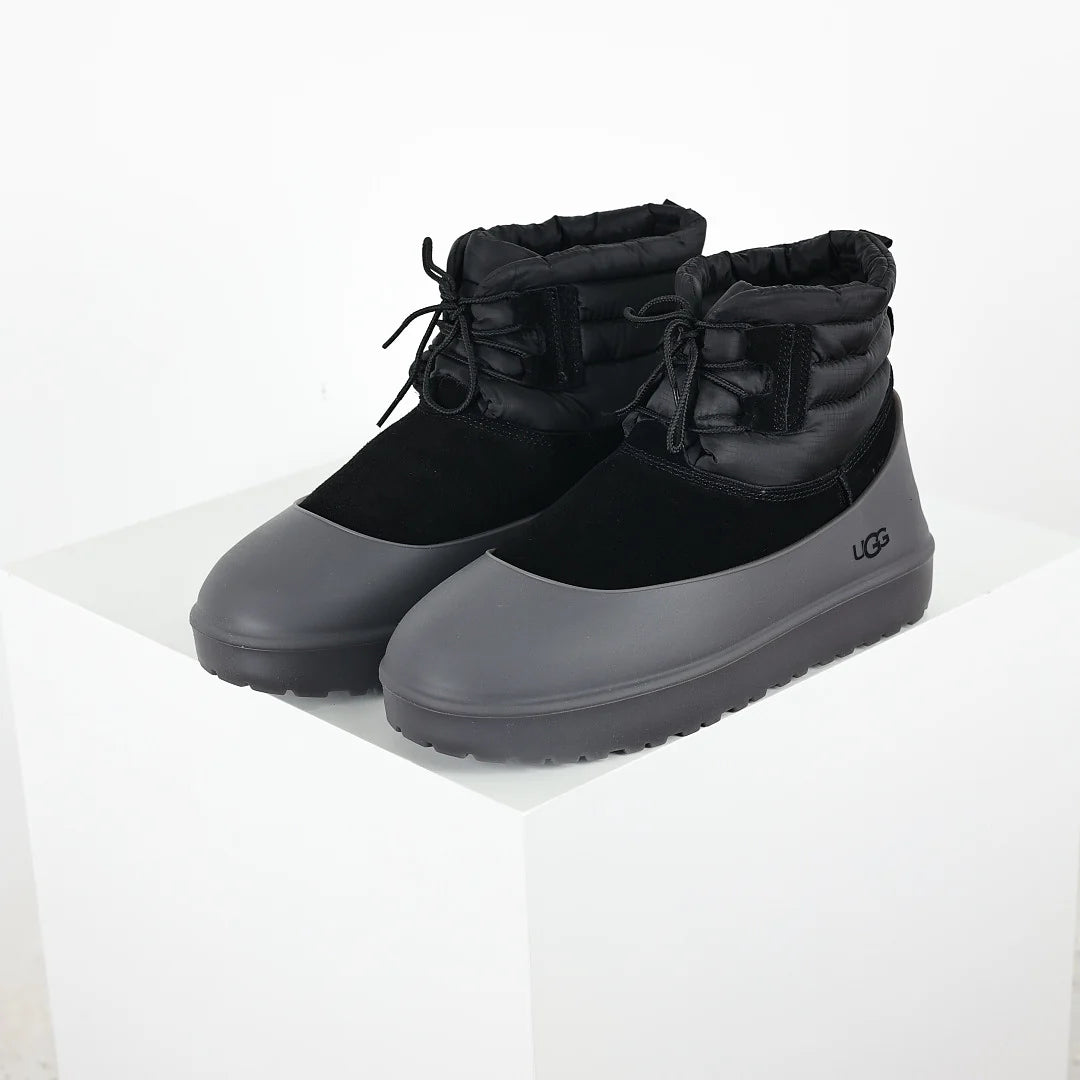 UGG Mini Lace-Up Weather Boot – Black | Warm-Lined Unisex Winter Boot with Shell Toe
