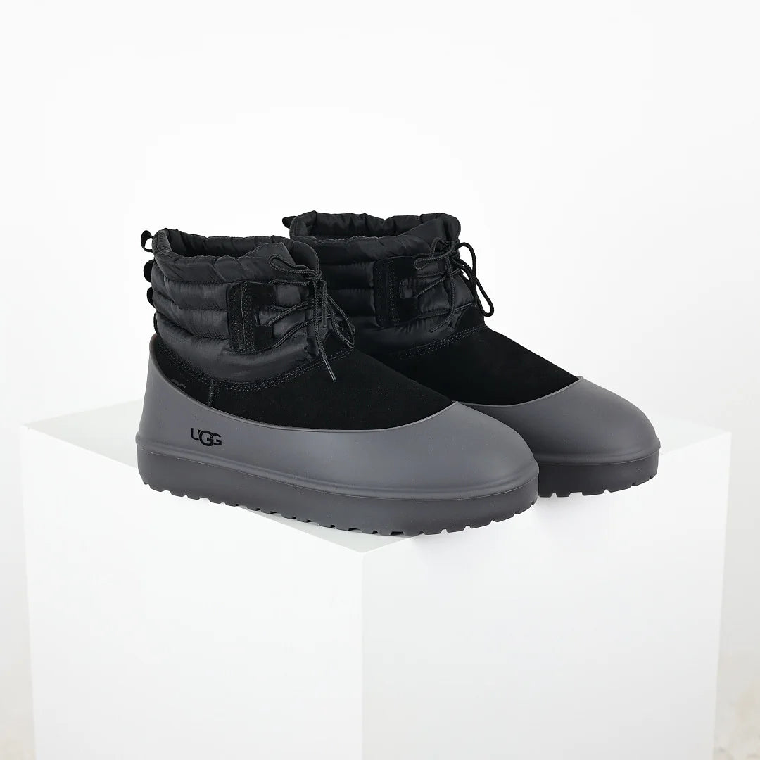 UGG Mini Lace-Up Weather Boot – Black | Warm-Lined Unisex Winter Boot with Shell Toe
