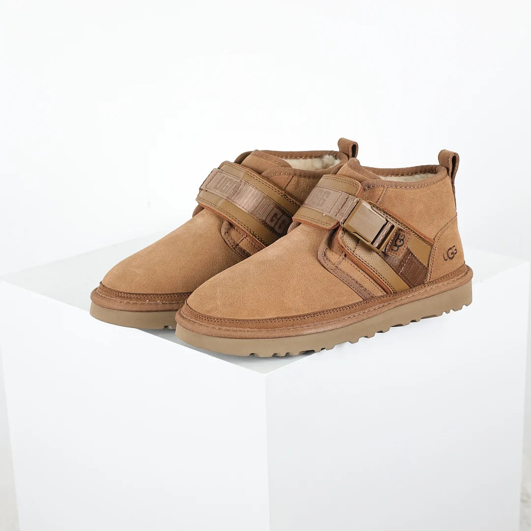 UGG Neumel Snapdown Boot – Chestnut | Shearling-Lined Men's Ankle Boot with Logo Strap