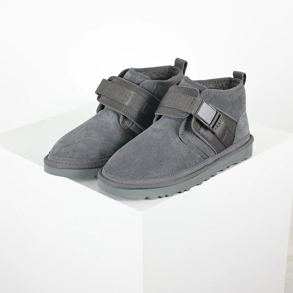 UGG Neumel Snapback Boot – Grey | Hook-and-Loop Strap Men's Chukka with Shearling Lining