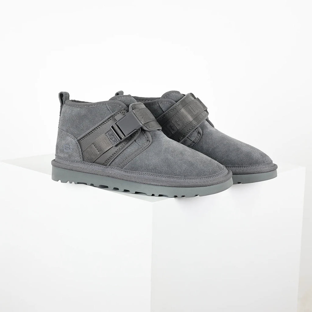 UGG Neumel Snapback Boot – Grey | Hook-and-Loop Strap Men's Chukka with Shearling Lining