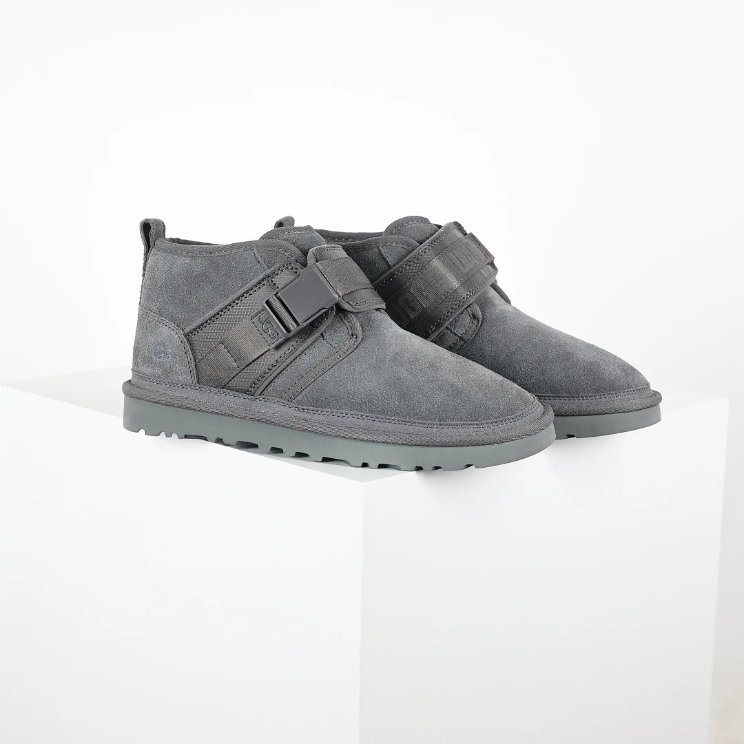 UGG Neumel Snapback Boot – Grey | Hook-and-Loop Strap Men's Chukka with Shearling Lining
