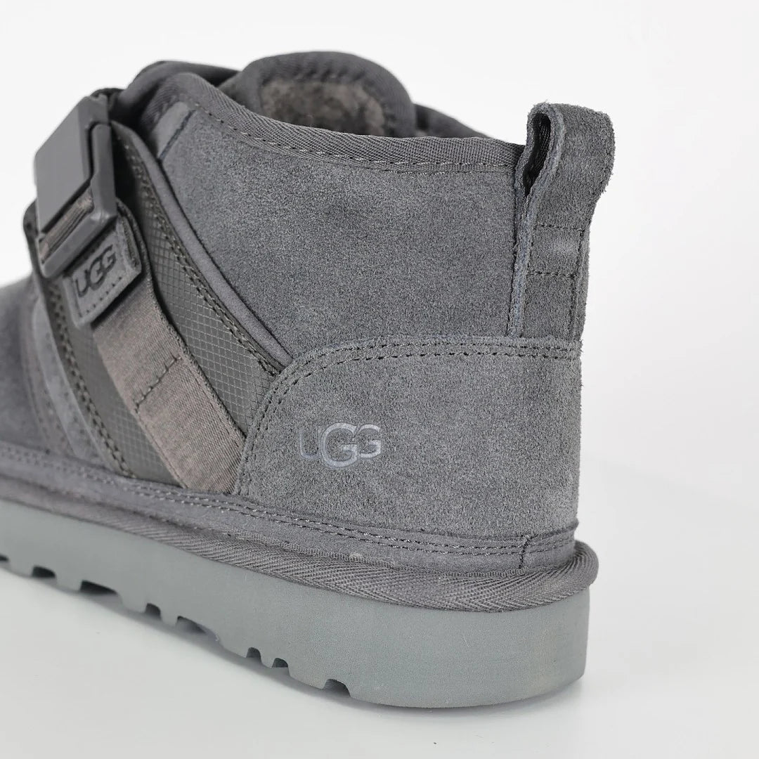 UGG Neumel Snapback Boot – Grey | Hook-and-Loop Strap Men's Chukka with Shearling Lining