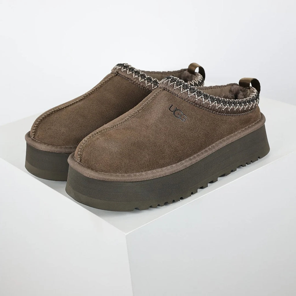 UGG Tazz Platform Slipper – Burnt Olive | Zigzag Whipstitch Women's Closed-Toe Platform Slip-On