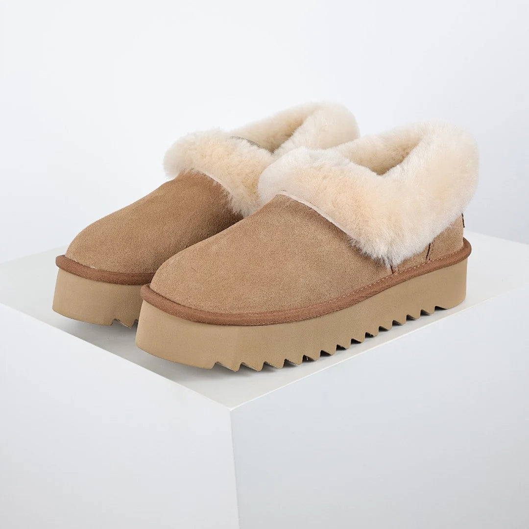 UGG Classic Ultra Mini Platform Boot – Chestnut | Overflowing Shearling-Cuff Women's Platform Ankle Boot