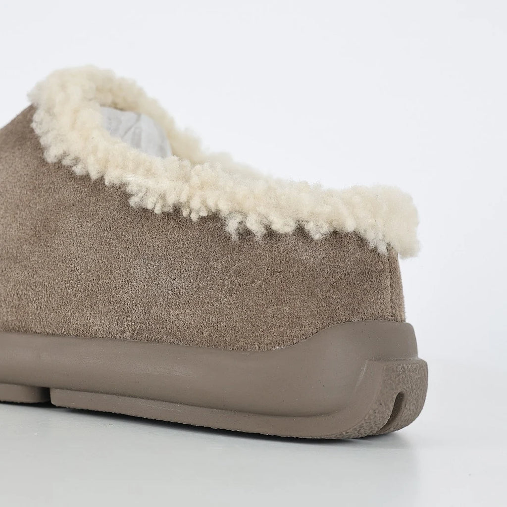 UGG Shearling Cuff Clog Slipper – Taupe | Warm-Lined Unisex Suede Slip-On