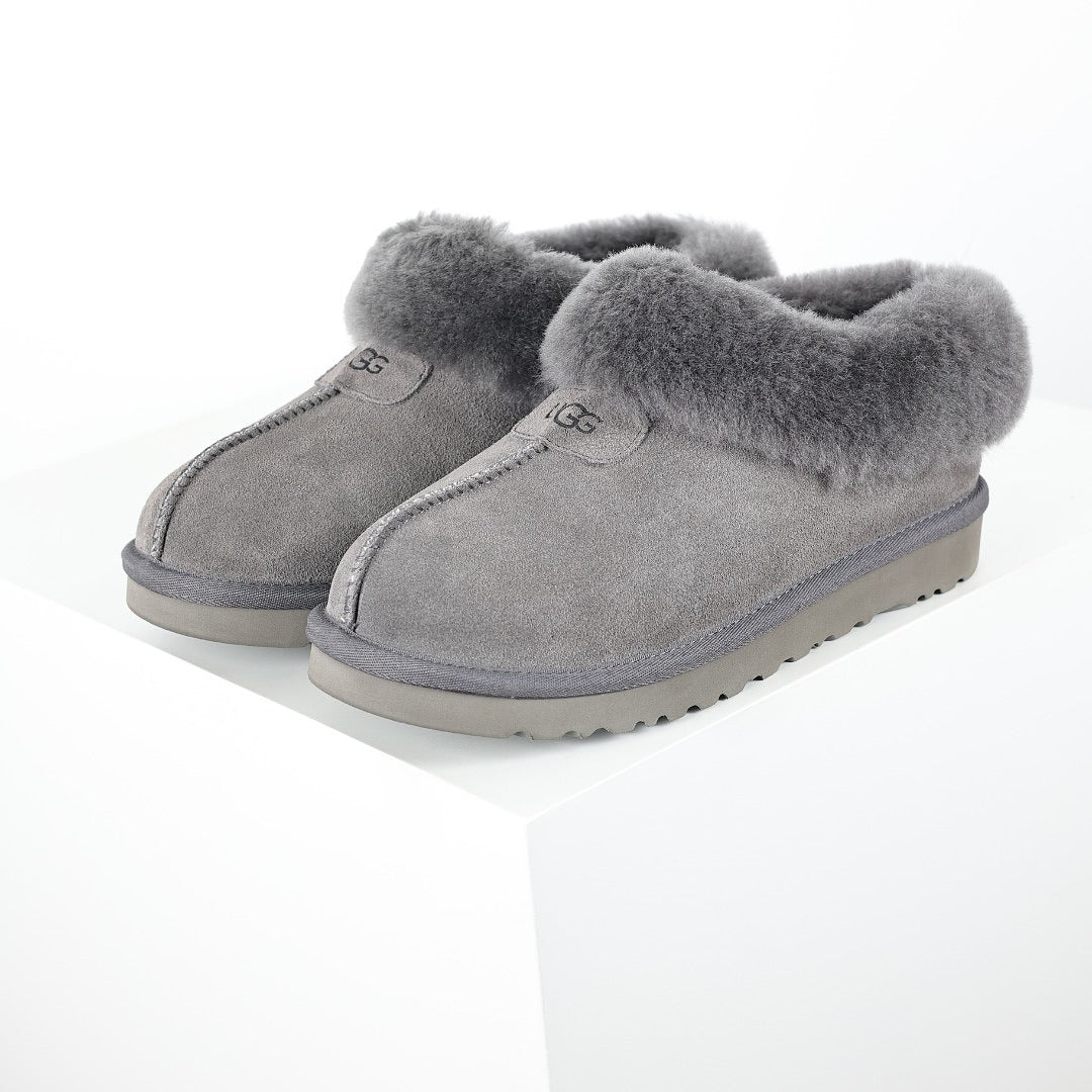 UGG Tazz Slipper – Grey | Shearling-Lined Women's Moc-Toe Slip-On