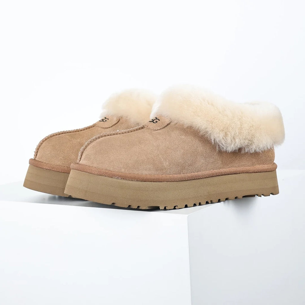 UGG Tazz Platform Slipper – Chestnut | Billowing Shearling-Cuff Women's Platform Slip-On