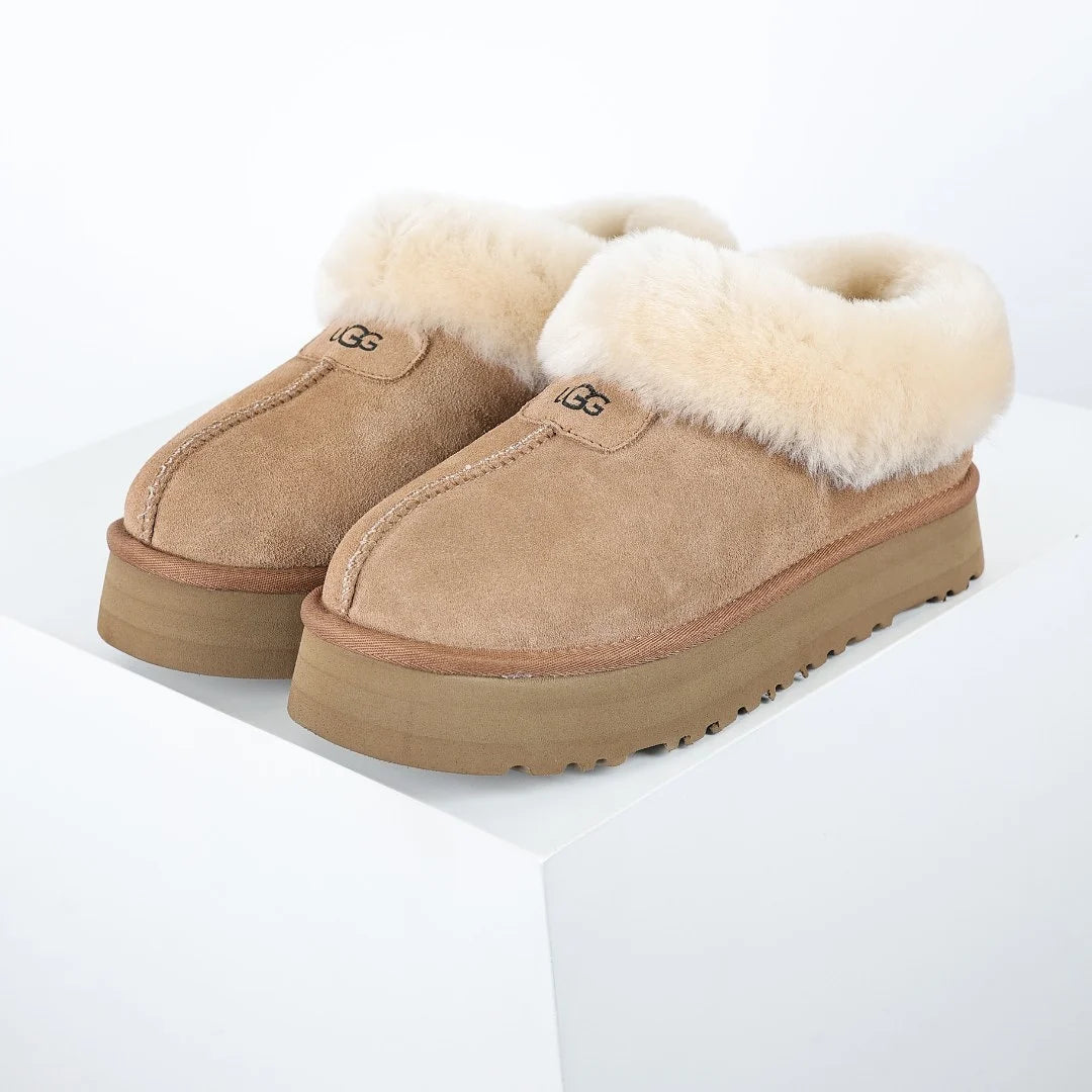 UGG Tazz Platform Slipper – Chestnut | Billowing Shearling-Cuff Women's Platform Slip-On