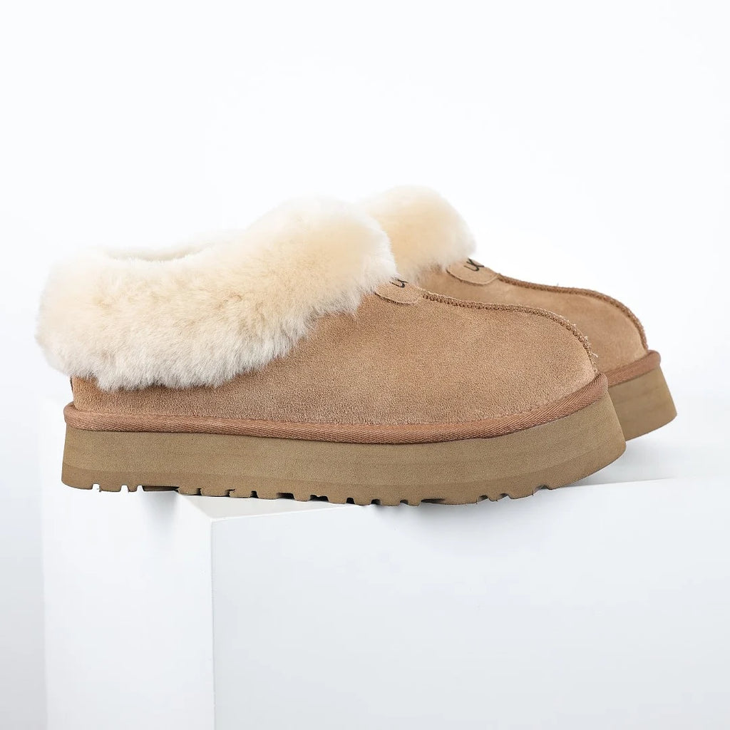 UGG Tazz Platform Slipper – Chestnut | Billowing Shearling-Cuff Women's Platform Slip-On