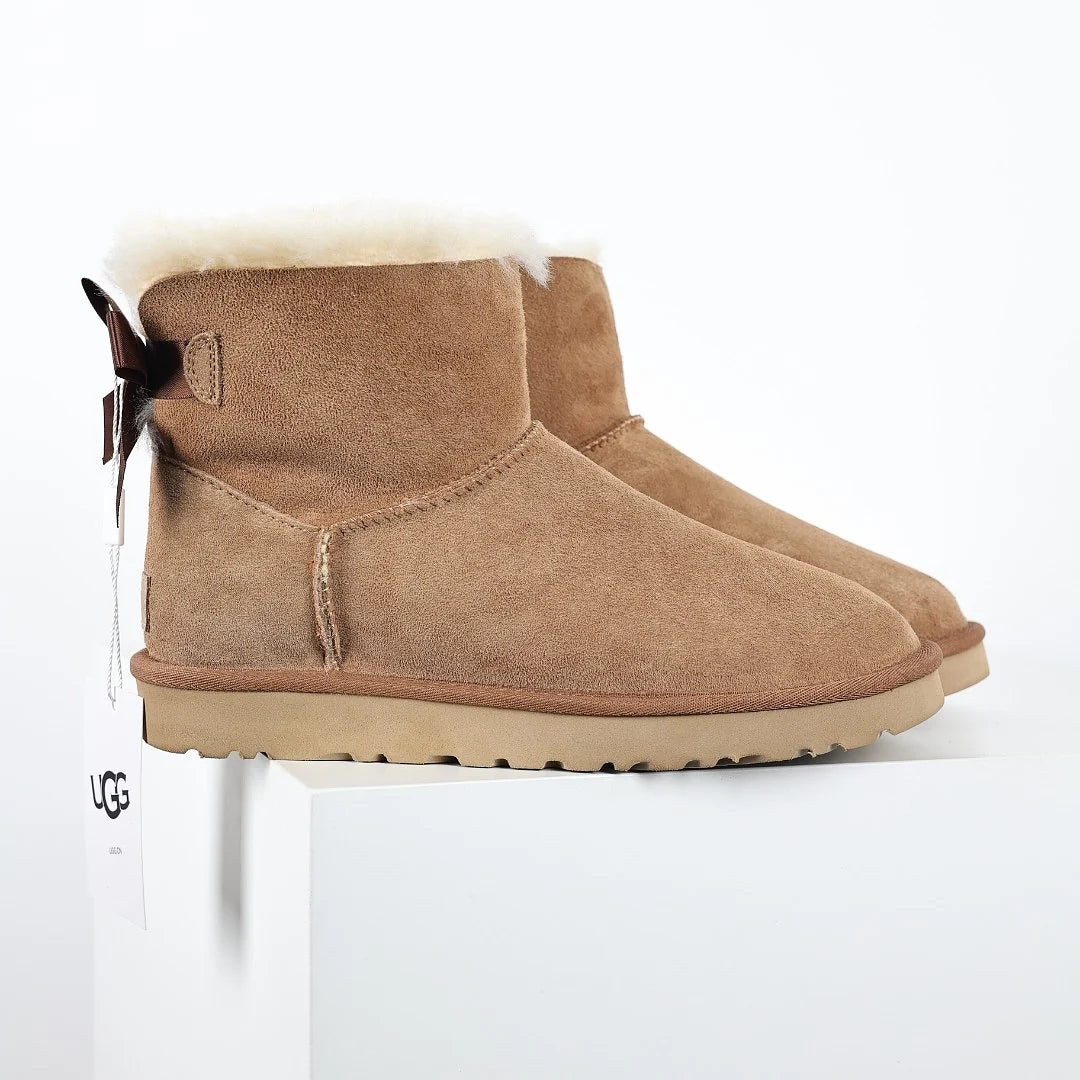 UGG Bailey Bow Mini Ankle Boot – Shearling-Lined Women's Winter Boot
