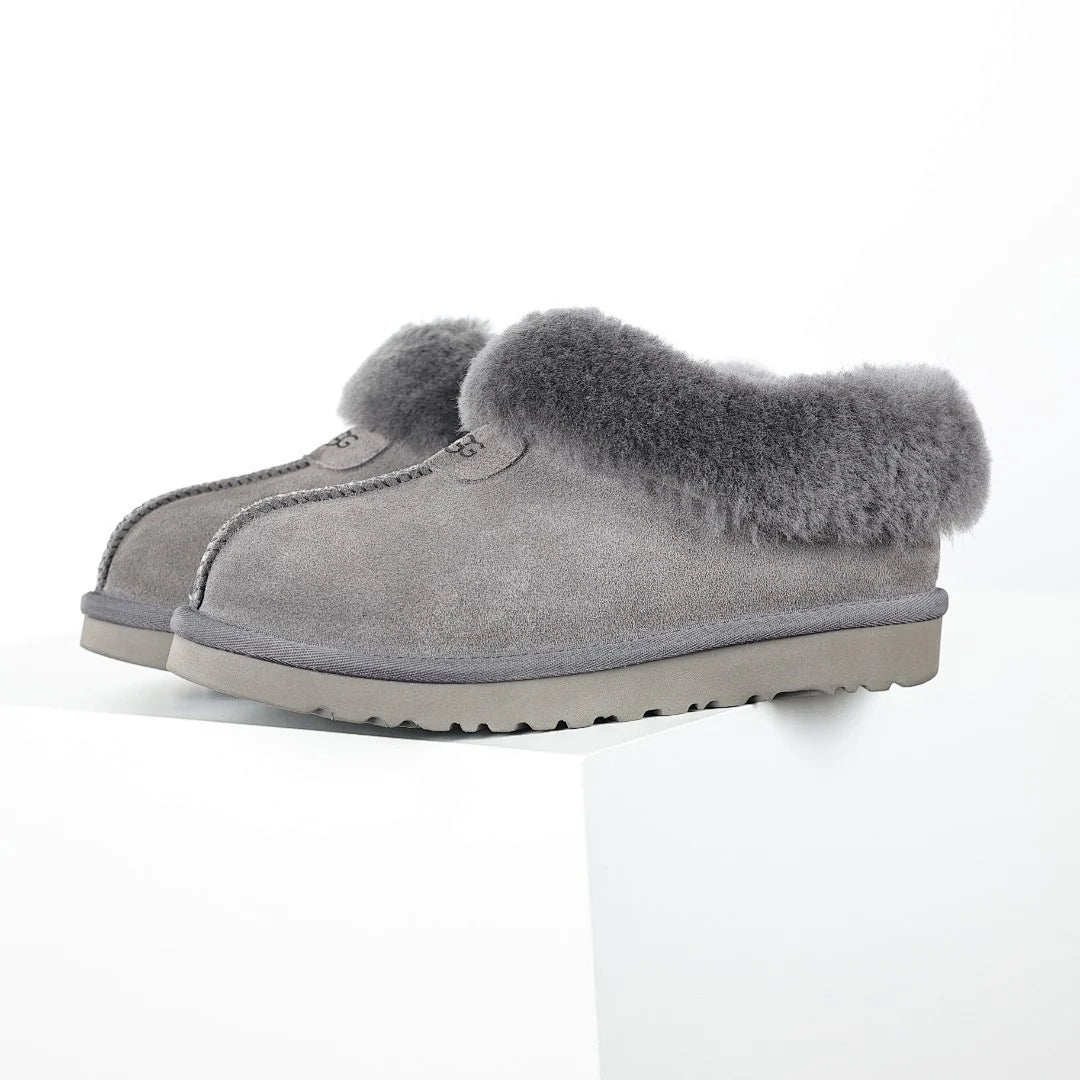 UGG Tazz Slipper – Grey | Shearling Moc-Toe Women's Slip-On