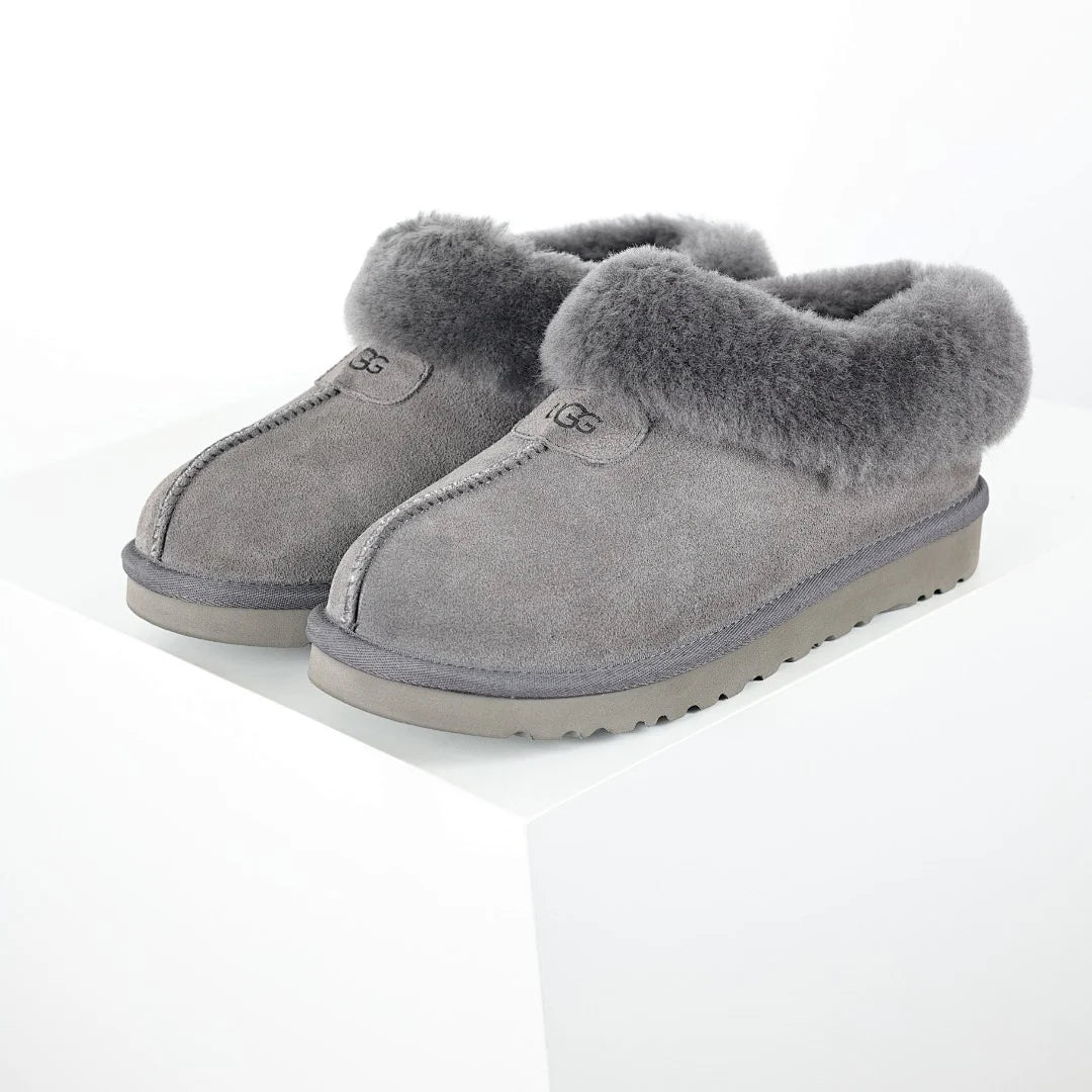 UGG Tazz Slipper – Grey | Shearling Moc-Toe Women's Slip-On