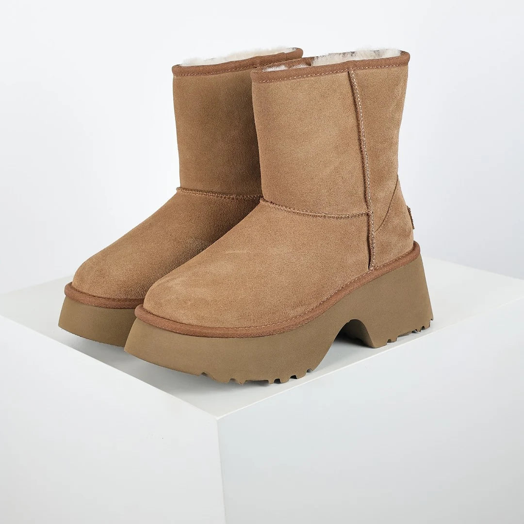 UGG Classic Mini Platform Boot – Chestnut | 5cm Chunky Sole | Women's Winter Boot