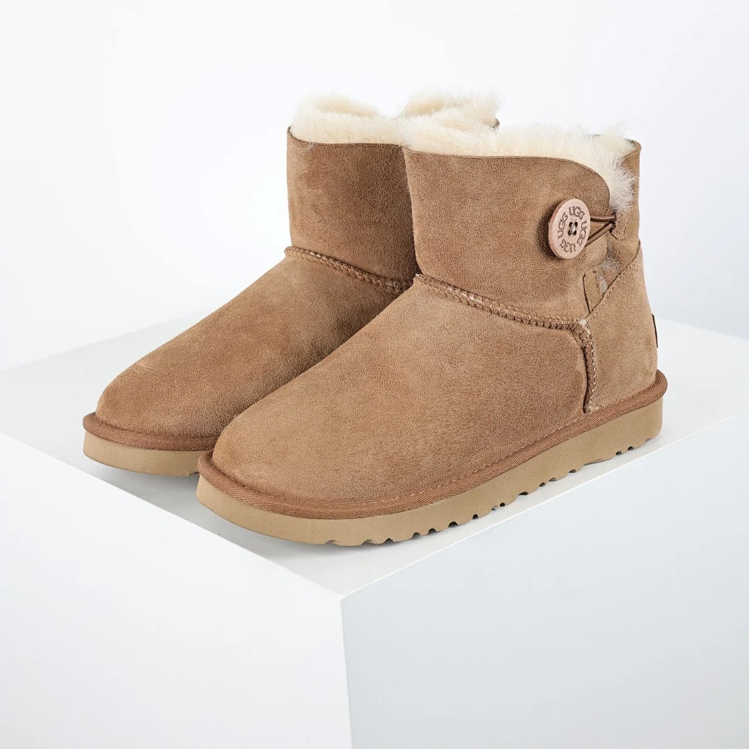 UGG Bailey Button Mini Boot – Chestnut | Shearling-Lined Women's Ankle Boot