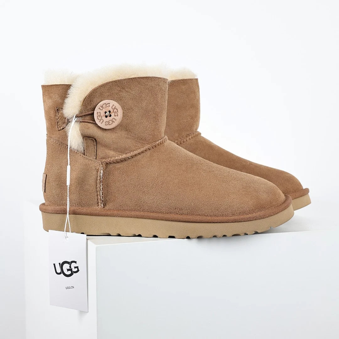 UGG Bailey Button Mini Boot – Chestnut | Shearling-Lined Women's Ankle Boot