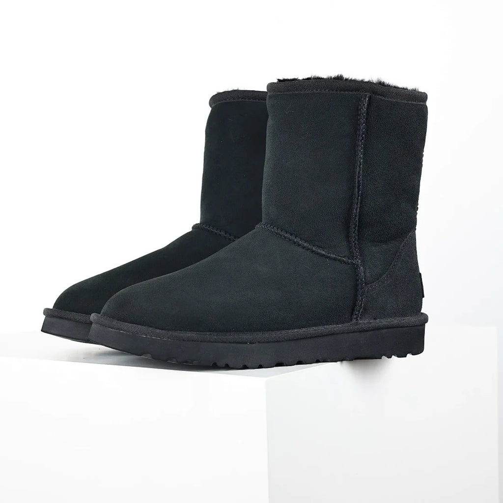UGG Classic Short Boot – Black | Fully Tonal Women's Shearling Mid-Calf Boot