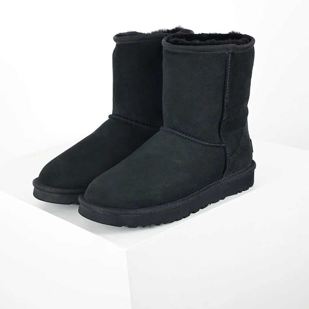 UGG Classic Short Boot – Black | Fully Tonal Women's Shearling Mid-Calf Boot