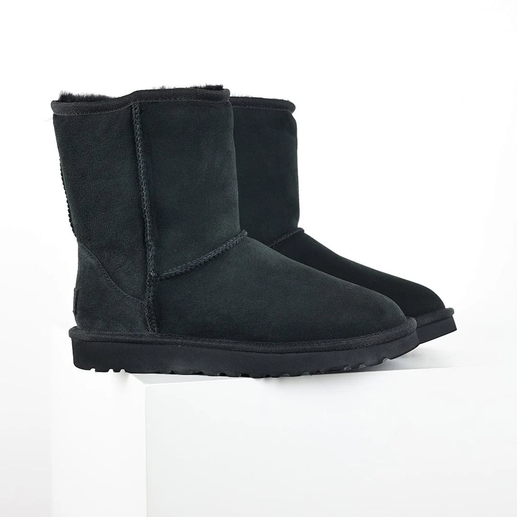 UGG Classic Short Boot – Black | Fully Tonal Women's Shearling Mid-Calf Boot