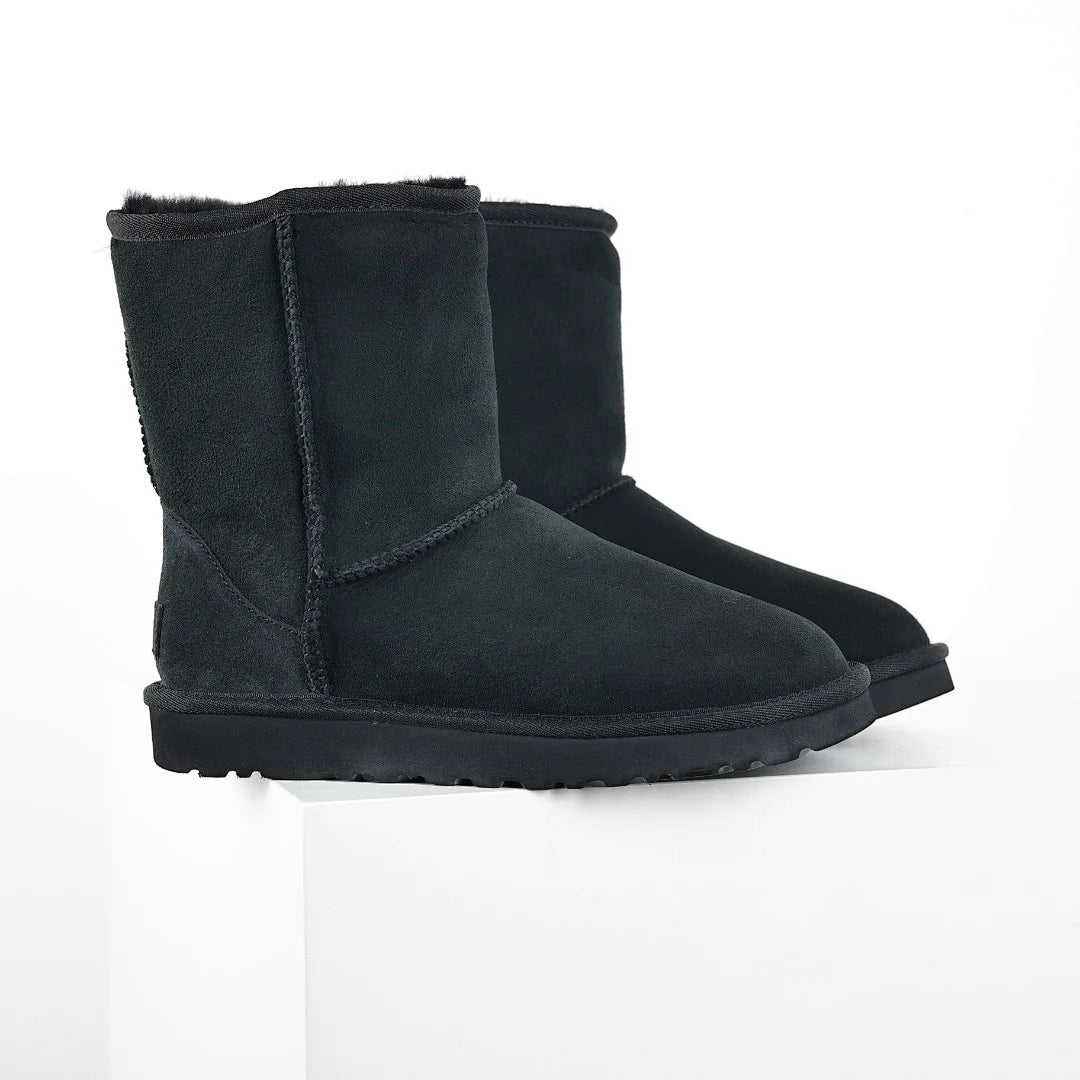 UGG Classic Short Boot – Black | Fully Tonal Women's Shearling Mid-Calf Boot