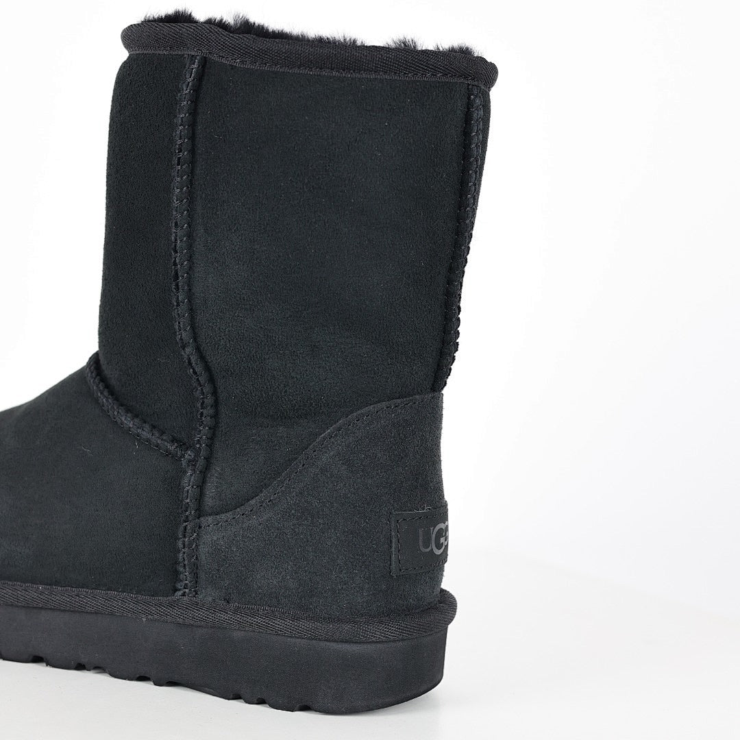 UGG Classic Short Boot – Black | Fully Tonal Women's Shearling Mid-Calf Boot