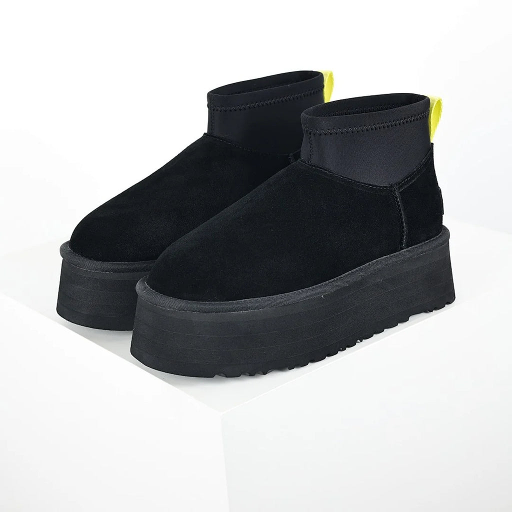 UGG Classic Mini Platform Boot – Black | 5cm Platform Women's Ankle Boot with Stretch Cuff