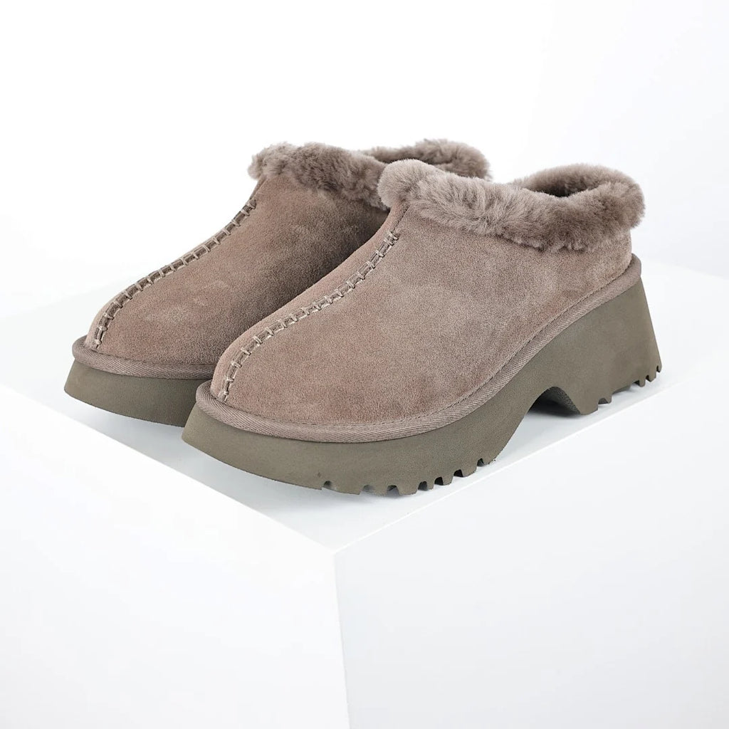 UGG Tazz Platform Mule – Taupe | 5cm Platform Women's Shearling Slip-On Clog