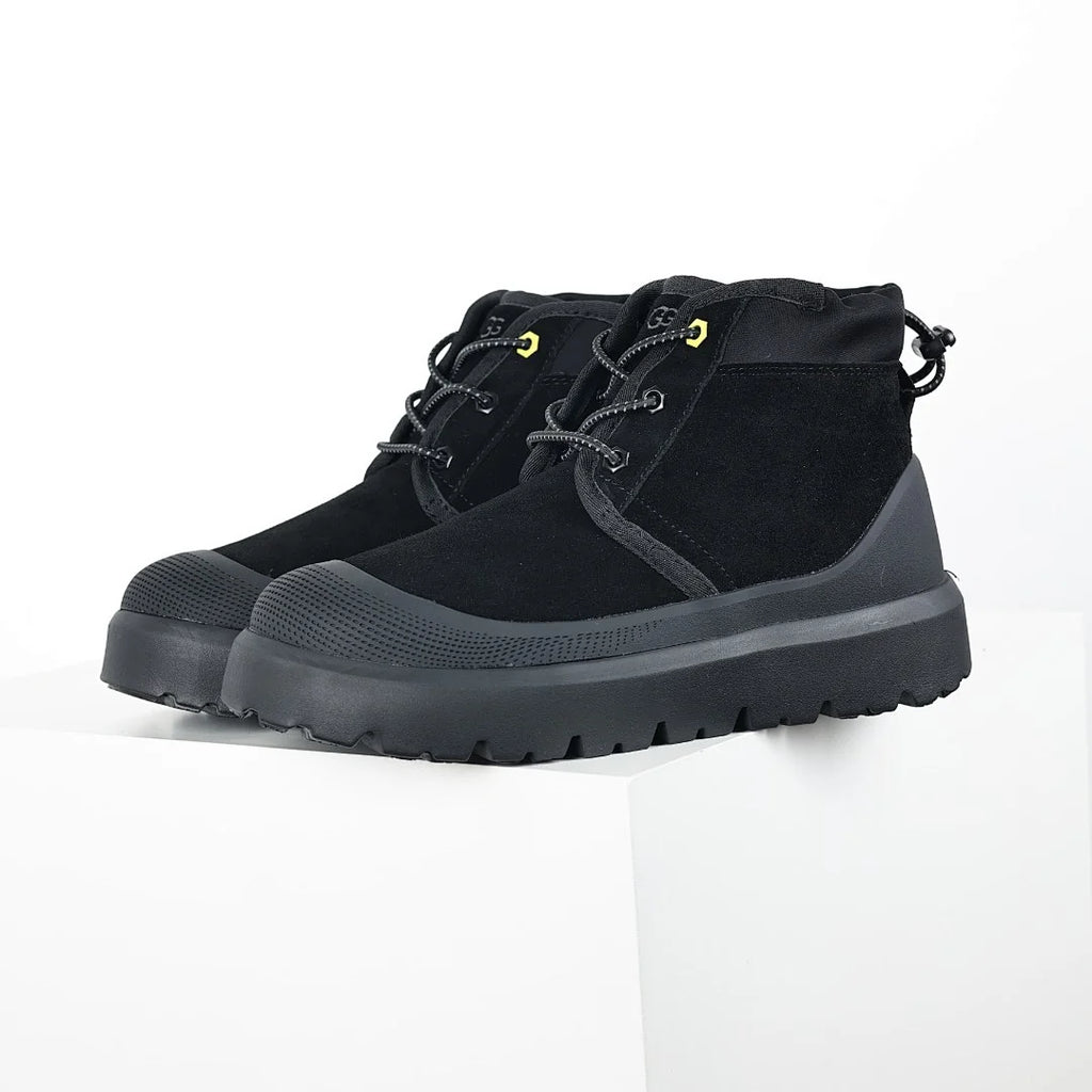 UGG Neumel Weather Hybrid Boot – Black | Neon Yellow Aglet Lace-Up All-Terrain Unisex Chukka