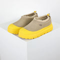 UGG Tasman Weather Hybrid Moc – Taupe & Neon Yellow | Water-Resistant Unisex Slip-On with Neon Lug Sole