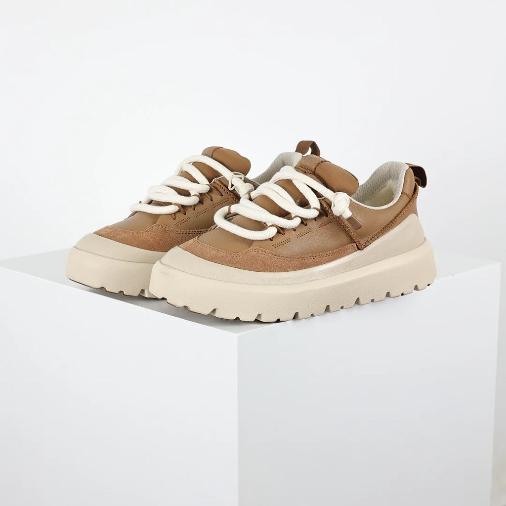 UGG Women's Platform Lace-Up Sneaker – Tan & Cream